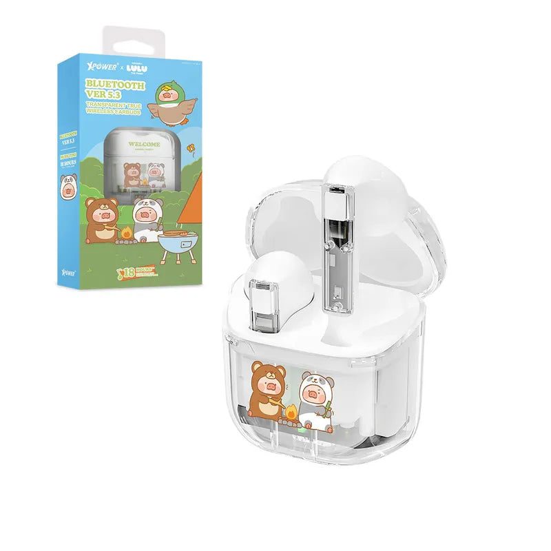 XPower x Lulu the 
Piggy BSE10 
Transparent True 
Wireless Bluetooth 
5.3 Earbuds