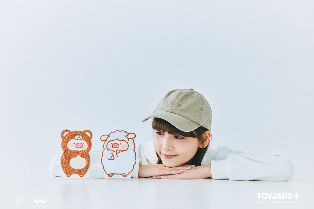 LuLu the Piggy Sheep & Bear - Die-cut Fluffy Postcard